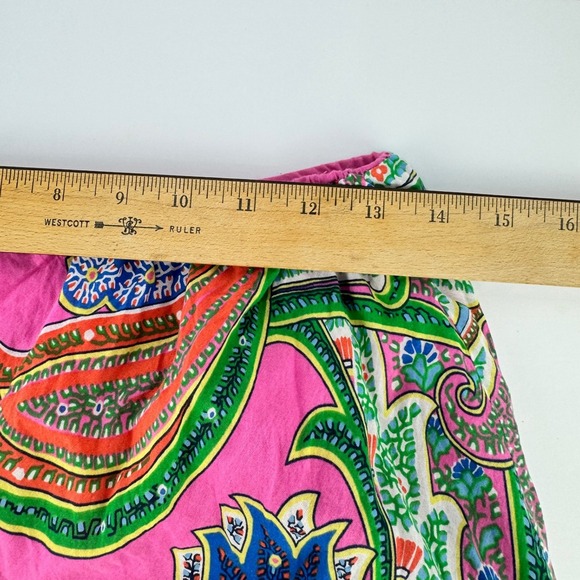 Lauren Ralph Lauren M Pink Paisley Tiered Cotton Flowy Women Maxi Skirt BOHO - Picture 9 of 10